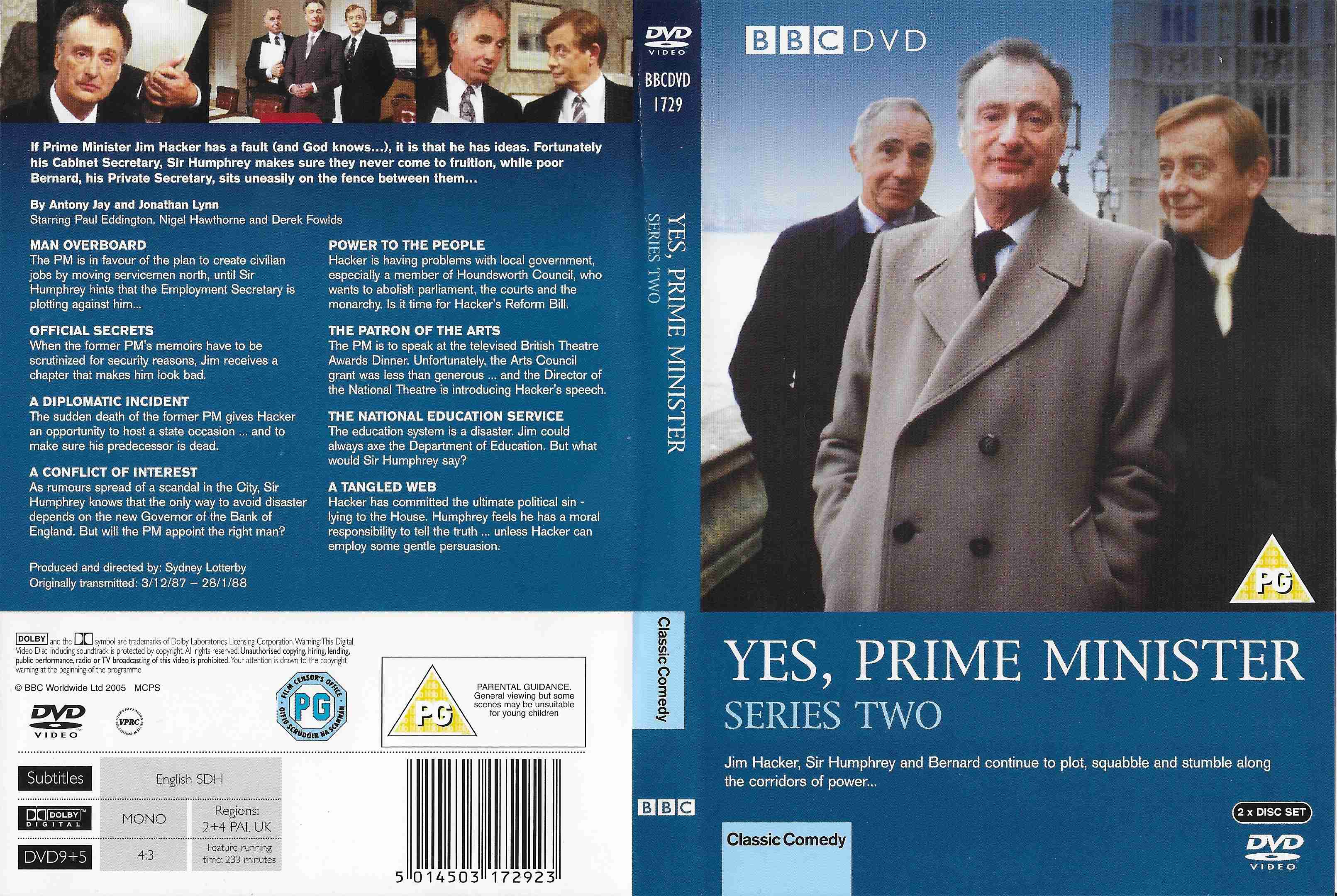 Picture of BBCDVD 1729 Yes, Prime Minister - Series Two by artist Antony Jay / Jonathan Lynn from the BBC records and Tapes library